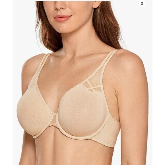 DELIMIRA Women's Racerback Front Closure Plus Size Seamless Underwire Bra 40D - Picture 1 of 7